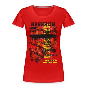Mannheim Germany City Skyline Home Love - Women's Premium Organic T-Shirt - red - Front - Mia (176cm)