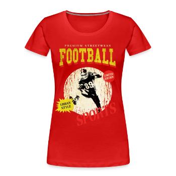 Joueur de football américain Vintage Retro USA Sport - T-shirt bio Premium Femme - rouge - Devant - Mia (176cm)