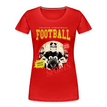 Joueur de football américain Vintage Retro USA Sport - T-shirt bio Premium Femme - rouge - Devant - Mia (176cm)
