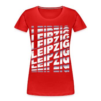 Leipzig Allemagne City Font Skyline Accueil - T-shirt bio Premium Femme - rouge - Devant - Mia (176cm)