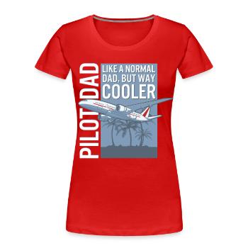 Commercial Jet Airliner Airplane Funny Fathers - Women's Premium Organic T-Shirt - red - Front - Mia (176cm)
