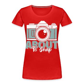 Sur le point de prendre des photos drôles d’amoureux de l’appareil photo vintage - T-shirt bio Premium Femme - rouge - Devant - Mia (176cm)