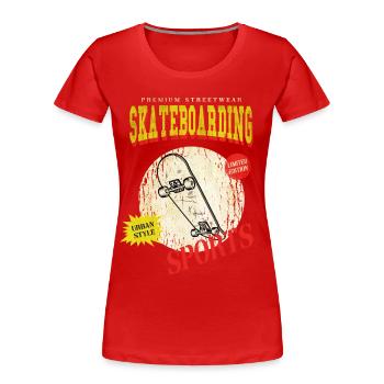 Skateboarding Skate Skater Skateboard Sk8 Vintage - Frauen Premium Bio T-Shirt - Rot - Vorne - Mia (176cm)