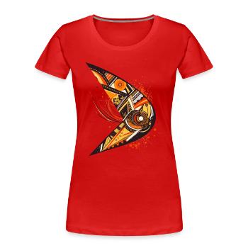 Australischer Bumerang mit Ethno Muster - Frauen Premium Bio T-Shirt - Rot - Vorne - Mia (176cm)