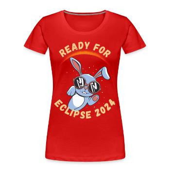 Prêt pour l’éclipse solaire de 2024 - T-shirt bio Premium Femme - rouge - Devant - Mia (176cm)
