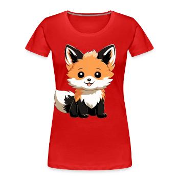 Cute Fox - Women's Premium Organic T-Shirt - red - Front - Mia (176cm)