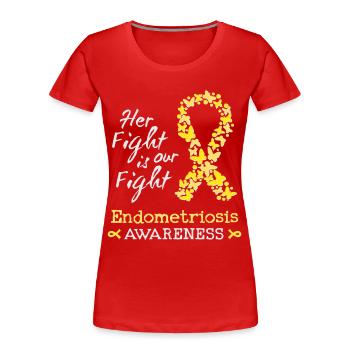 Her fight is our fight Endometriosis Awareness - Women's Premium Organic T-Shirt - red - Front - Mia (176cm)