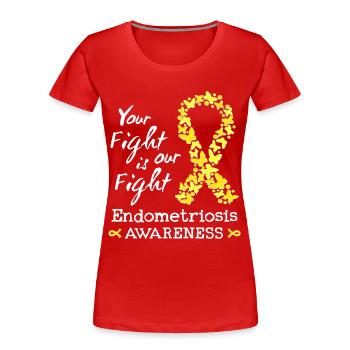 Dein Kampf ist unser Kampf gegen Endometriose - Frauen Premium Bio T-Shirt - Rot - Vorne - Mia (176cm)