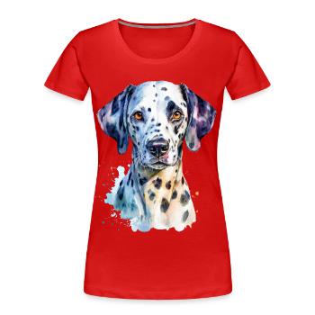 Dalmate - T-shirt bio Premium Femme - rouge - Devant - Mia (176cm)
