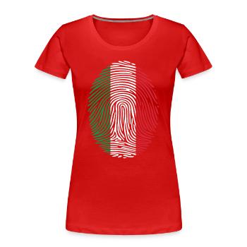 Italien in meiner DNA mit italienischer Flagge - Frauen Premium Bio T-Shirt - Rot - Vorne - Mia (176cm)