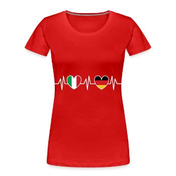 Italien - Frauen Premium Bio T-Shirt - Rot - Vorne - Mia (176cm)
