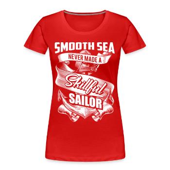 Smooth Sea - Skillful Sailor - EN - T-shirt bio Premium Femme - rouge - Devant - Mia (176cm)