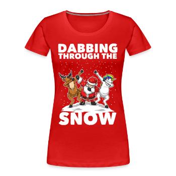 Dabbing Santa Dabbing Einhorn Weihnachten Geschenk - Frauen Premium Bio T-Shirt - Rot - Vorne - Mia (176cm)