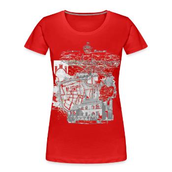 Göttingen - Women's Premium Organic T-Shirt - red - Front - Mia (176cm)
