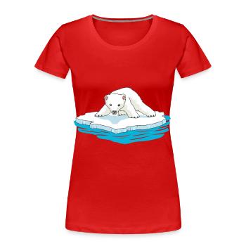 Eisbär Eisscholle Arktis Nordpol Kälte Gletscher - Frauen Premium Bio T-Shirt - Rot - Vorne - Mia (176cm)