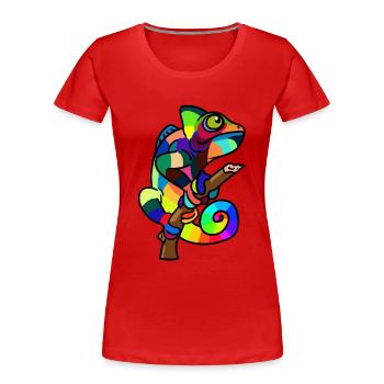 Colorful Chameleon Lizard Wildlife Zoology Baby - Women's Premium Organic T-Shirt - red - Front - Mia (176cm)