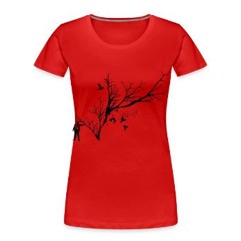 homme nature arbre cadeau - T-shirt bio Premium Femme - rouge - Devant - Mia (176cm)