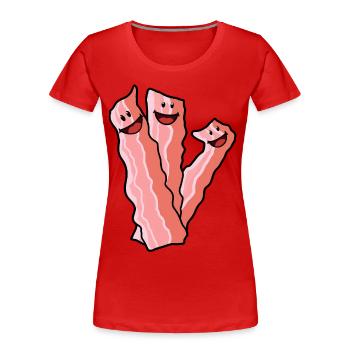 Speck Schinken Schweinefleisch Speise Nahrung - Frauen Premium Bio T-Shirt - Rot - Vorne - Mia (176cm)