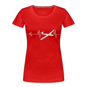 Segelflugzeug Segelfliegerg - Frauen Premium Bio T-Shirt - Rot - Vorne - Mia (176cm)
