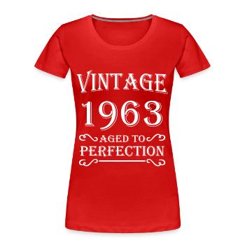 Vintage 1963 - Aged to perfection - Frauen Premium Bio T-Shirt - Rot - Vorne - Mia (176cm)