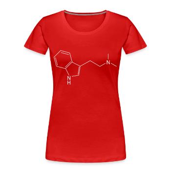 DMT Molekül Ayahuasca Dimethyltrypthamin - Frauen Premium Bio T-Shirt - Rot - Vorne - Mia (176cm)