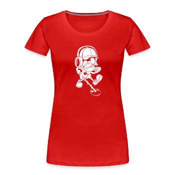 Metal Detector T Shirt Treasure Hunt - Women's Premium Organic T-Shirt - red - Front - Mia (176cm)