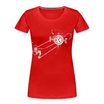 Mountainbiker Geschenkidee - Frauen Premium Bio T-Shirt - Rot - Vorne - Mia (176cm)