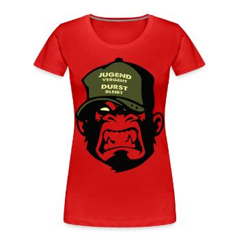 Spruch Jugend - Frauen Premium Bio T-Shirt - Rot - Vorne - Mia (176cm)