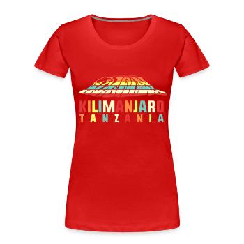 Kilimanjaro hike Tanzania mountain hiking - Women's Premium Organic T-Shirt - red - Front - Mia (176cm)