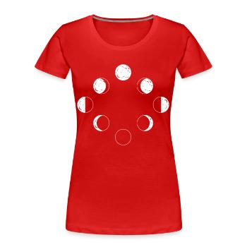Mondphasen - Frauen Premium Bio T-Shirt - Rot - Vorne - Mia (176cm)