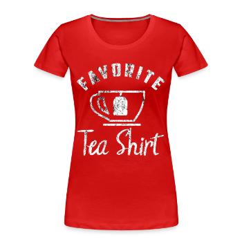 Tee - Frauen Premium Bio T-Shirt - Rot - Vorne - Mia (176cm)