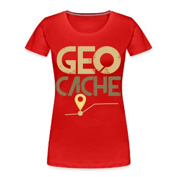 Geocache - Frauen Premium Bio T-Shirt - Rot - Vorne - Mia (176cm)