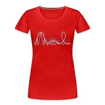 Rollercoaster Voici comment je roule - T-shirt bio Premium Femme - rouge - Devant - Mia (176cm)
