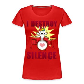 Batteur Batteur Batteur - T-shirt bio Premium Femme - rouge - Devant - Mia (176cm)