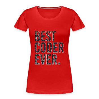 Best programmer code coder - Women's Premium Organic T-Shirt - red - Front - Mia (176cm)
