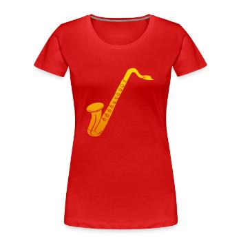Saxofon - Frauen Premium Bio T-Shirt - Rot - Vorne - Mia (176cm)