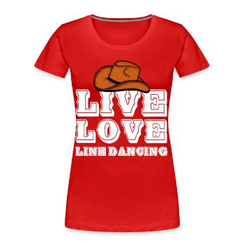 Linedance, Line dancing Musik - Frauen Premium Bio T-Shirt - Rot - Vorne - Mia (176cm)