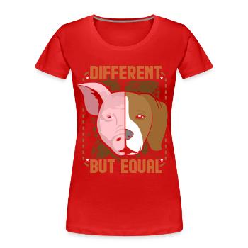 Different But Equal Animal Lover Animal Lover Veggie - Women's Premium Organic T-Shirt - red - Front - Mia (176cm)