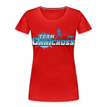 Hundesport, Canicross - Frauen Premium Bio T-Shirt - Rot - Vorne - Mia (176cm)
