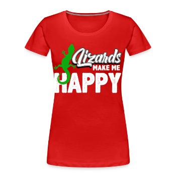 Gecko Eidechse - Frauen Premium Bio T-Shirt - Rot - Vorne - Mia (176cm)