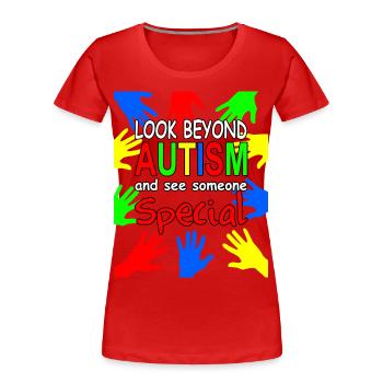 Autist, Autismus - Frauen Premium Bio T-Shirt - Rot - Vorne - Mia (176cm)