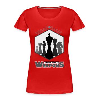 Chess, chess chess players, chess chess - Women's Premium Organic T-Shirt - red - Front - Mia (176cm)