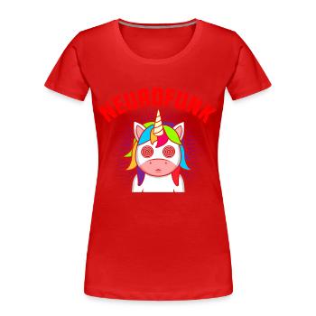 Neurofunk DnB Drumm & Bass Dubstep Festival Rave - T-shirt bio Premium Femme - rouge - Devant - Mia (176cm)