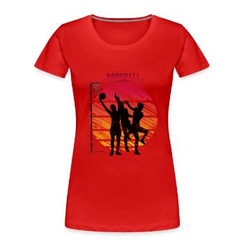 Korfball Retro Geschenk - Frauen Premium Bio T-Shirt - Rot - Vorne - Mia (176cm)
