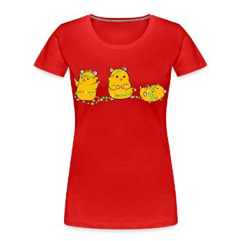Christmas hamster - Women's Premium Organic T-Shirt - red - Front - Mia (176cm)