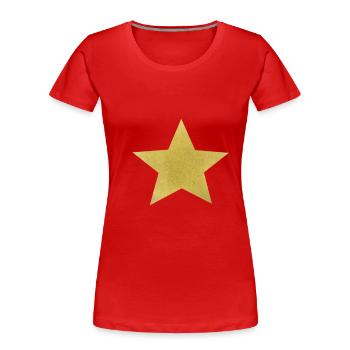 Étoile, Étoilé, Ciel, Nature, Céleste - T-shirt bio Premium Femme - rouge - Devant - Mia (176cm)