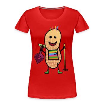 Erdnusss Freak Bauer Bio Öko Gemüse Anbau - Frauen Premium Bio T-Shirt - Rot - Vorne - Mia (176cm)