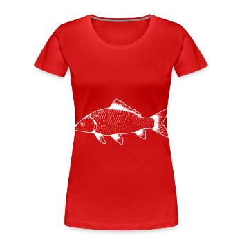 Fisch Angeln Fischen Angler Hobby Wassertiere - Frauen Premium Bio T-Shirt - Rot - Vorne - Mia (176cm)