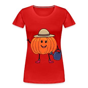 Pumpkin gardener Hobby gardener watering can gardening - Women's Premium Organic T-Shirt - red - Front - Mia (176cm)