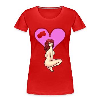Sex Liebe Domina Stripperin Erotik nackte Frau - Frauen Premium Bio T-Shirt - Rot - Vorne - Mia (176cm)